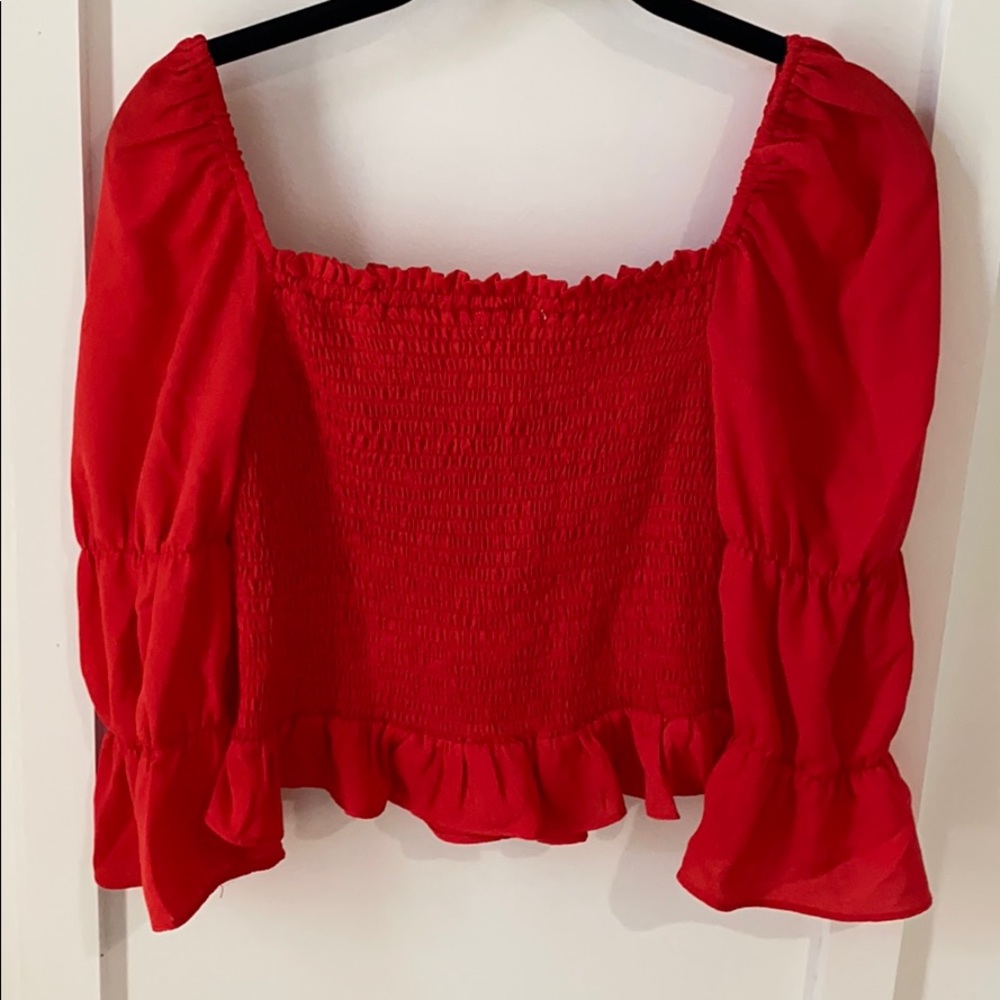 Idea Ditto Ruffled Red Top - Picture 3 of 3